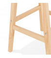 Tabouret de bar design gris en tissu et bois Leila