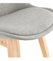 Tabouret de bar design gris en tissu et bois Leila Mini