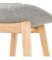 Tabouret de bar design gris en tissu et bois Leila Mini