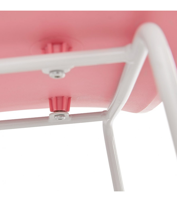 Tabouret de bar design rose en plastique et métal Monaco Mini