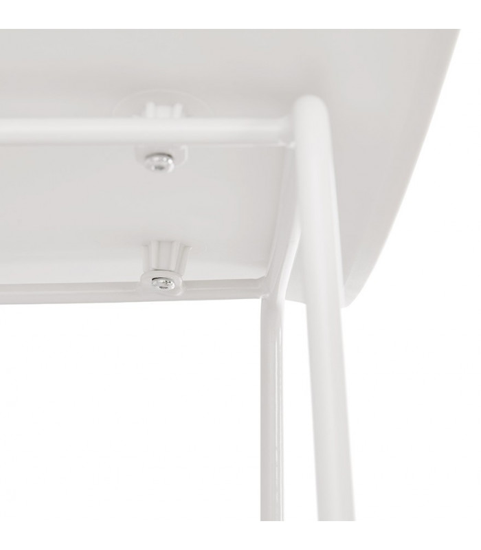 Tabouret de bar design blanc en plastique et métal Monaco