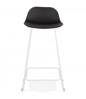 Tabouret de bar design noir en plastique et métal Monaco