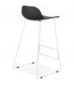 Tabouret de bar design noir en plastique et métal Monaco