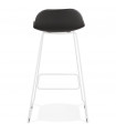 Tabouret de bar design noir en plastique et métal Monaco