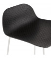 Tabouret de bar design noir en plastique et métal Monaco