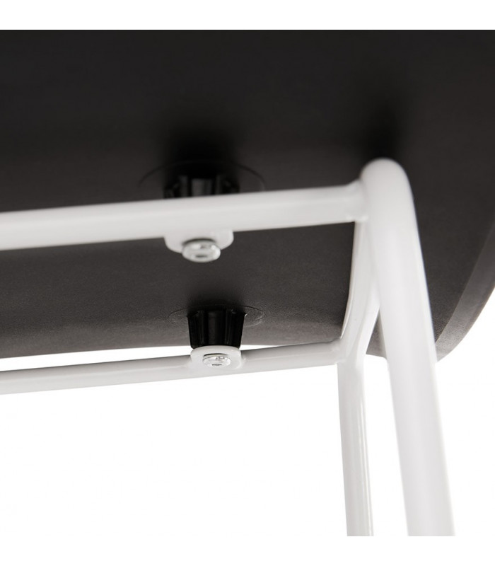 Tabouret de bar design noir en plastique et métal Monaco