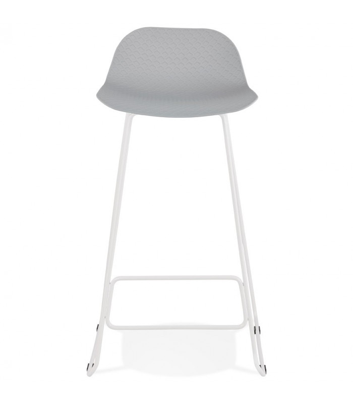 Tabouret de bar design gris en plastique et métal Monaco