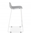 Tabouret de bar design gris en plastique et métal Monaco