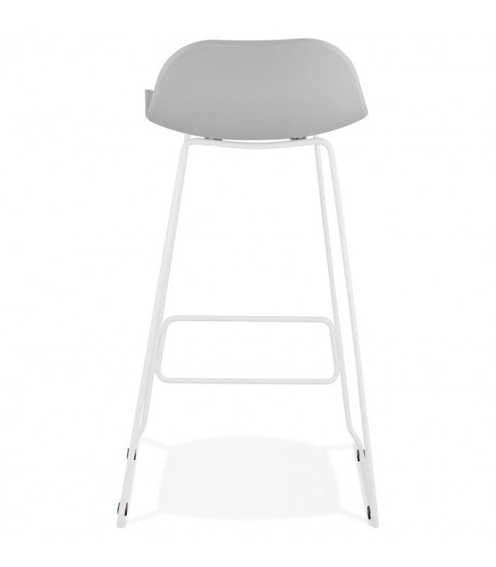 Tabouret de bar design gris en plastique et métal Monaco