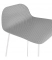 Tabouret de bar design gris en plastique et métal Monaco