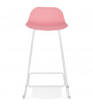 Tabouret de bar design rose en plastique et métal Monaco