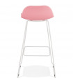 Tabouret de bar design rose en plastique et métal Monaco