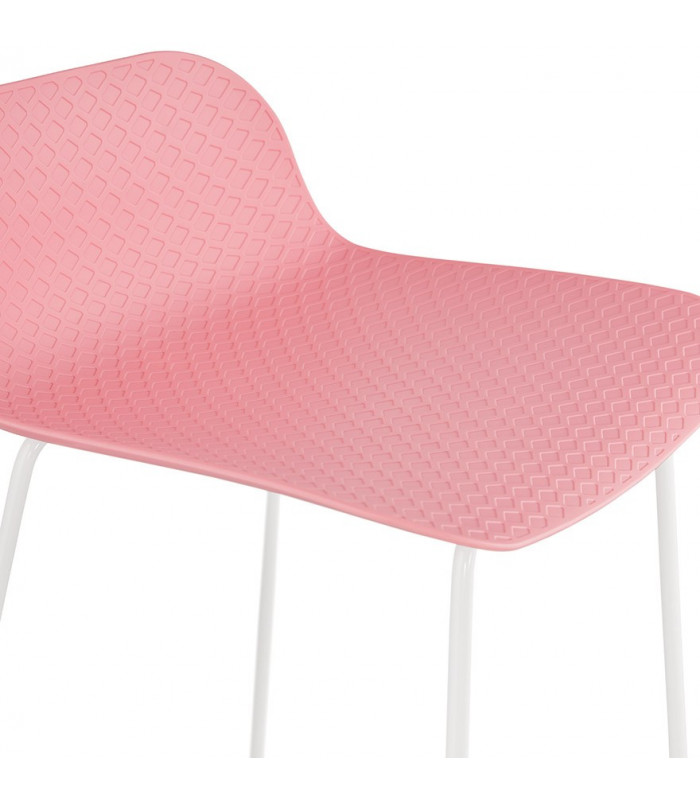 Tabouret de bar design rose en plastique et métal Monaco