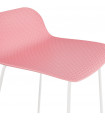 Tabouret de bar design rose en plastique et métal Monaco