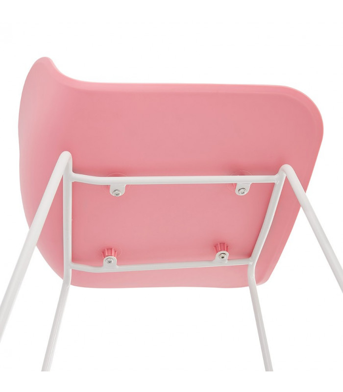 Tabouret de bar design rose en plastique et métal Monaco