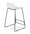 Tabouret de bar design blanc en plastique et métal Monaco Mini