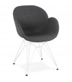 Fauteuil design gris foncé en tissu Gianna