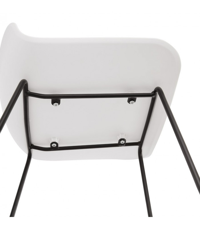 Tabouret de bar design blanc en plastique et métal Monaco Mini