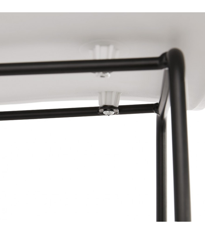 Tabouret de bar design blanc en plastique et métal Monaco Mini