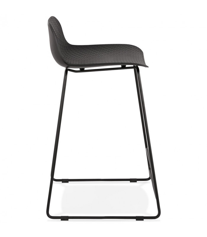 Tabouret de bar design noir en plastique et métal Monaco Mini