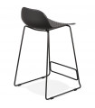 Tabouret de bar design noir en plastique et métal Monaco Mini