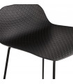 Tabouret de bar design noir en plastique et métal Monaco Mini
