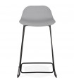 Tabouret de bar design gris en plastique et métal Monaco Mini