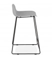 Tabouret de bar design gris en plastique et métal Monaco Mini