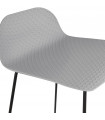 Tabouret de bar design gris en plastique et métal Monaco Mini