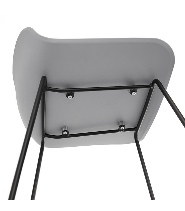 Tabouret de bar design gris en plastique et métal Monaco Mini