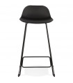 Tabouret de bar design noir en plastique et métal Monaco