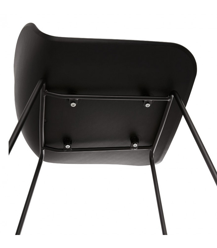 Tabouret de bar design noir en plastique et métal Monaco