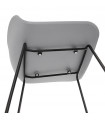 Tabouret de bar design gris en plastique et métal Monaco