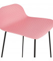 Tabouret de bar design rose en plastique et métal Monaco