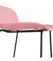 Tabouret de bar design rose en plastique et métal Monaco