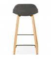 Tabouret de bar design gris foncé en tissu et bois Parkman Mini