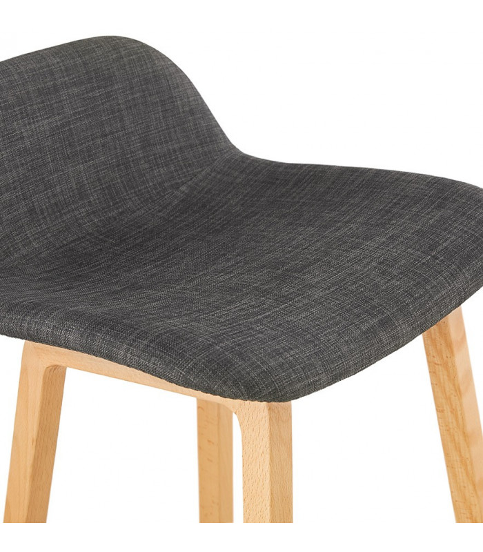 Tabouret de bar design gris foncé en tissu et bois Parkman Mini