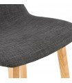 Tabouret de bar design gris foncé en tissu et bois Parkman Mini