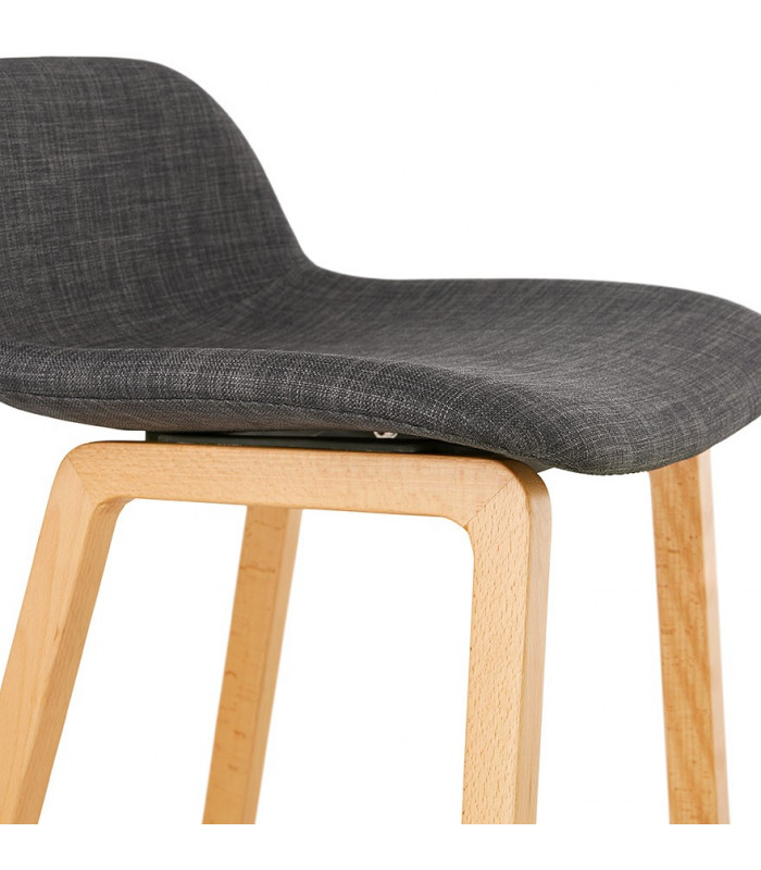 Tabouret de bar design gris foncé en tissu et bois Parkman Mini