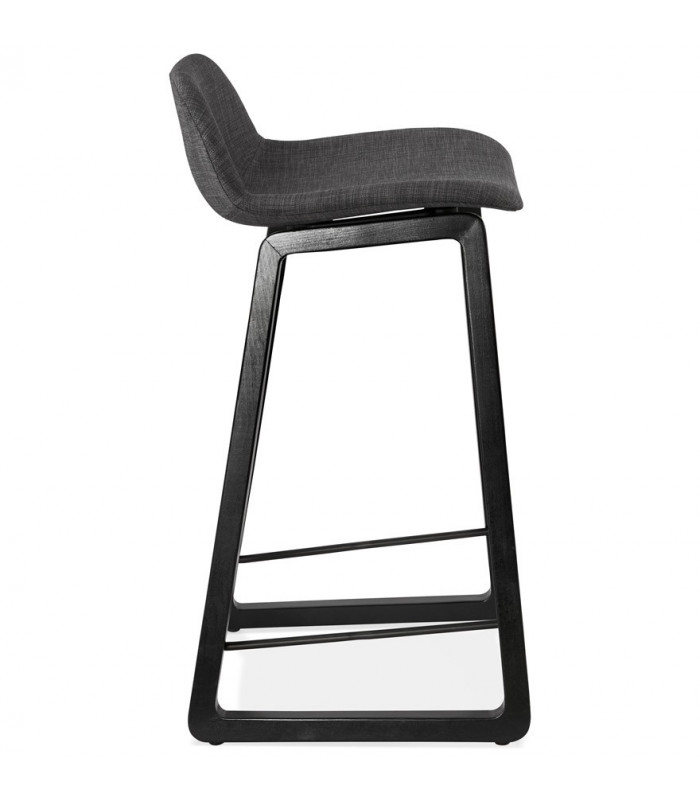 Tabouret de bar design gris foncé en tissu et bois Parkman Mini