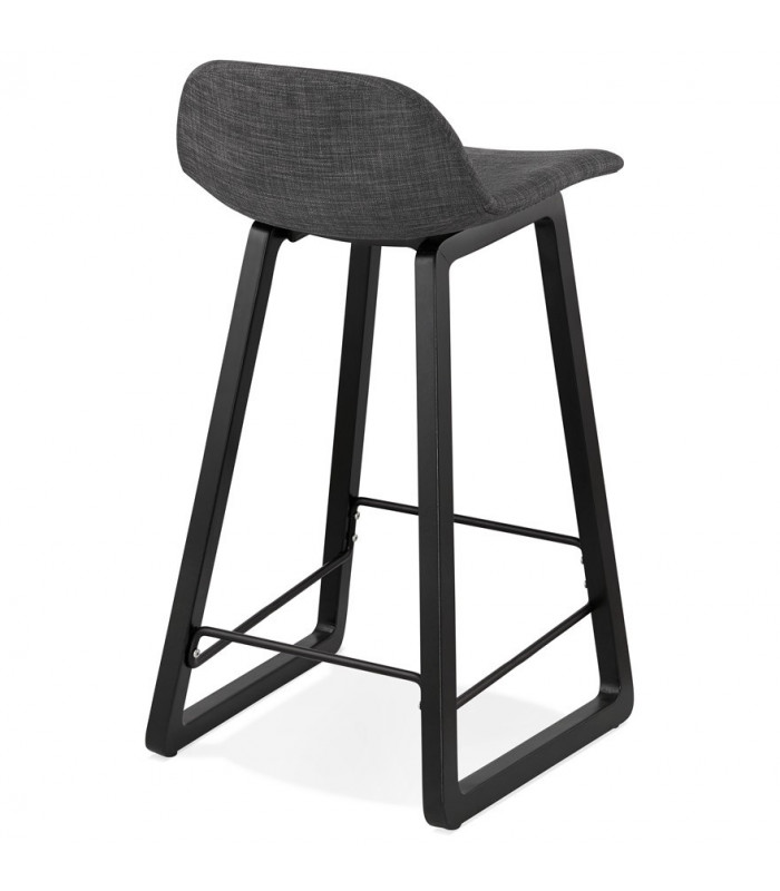 Tabouret de bar design gris foncé en tissu et bois Parkman Mini