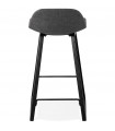 Tabouret de bar design gris foncé en tissu et bois Parkman Mini