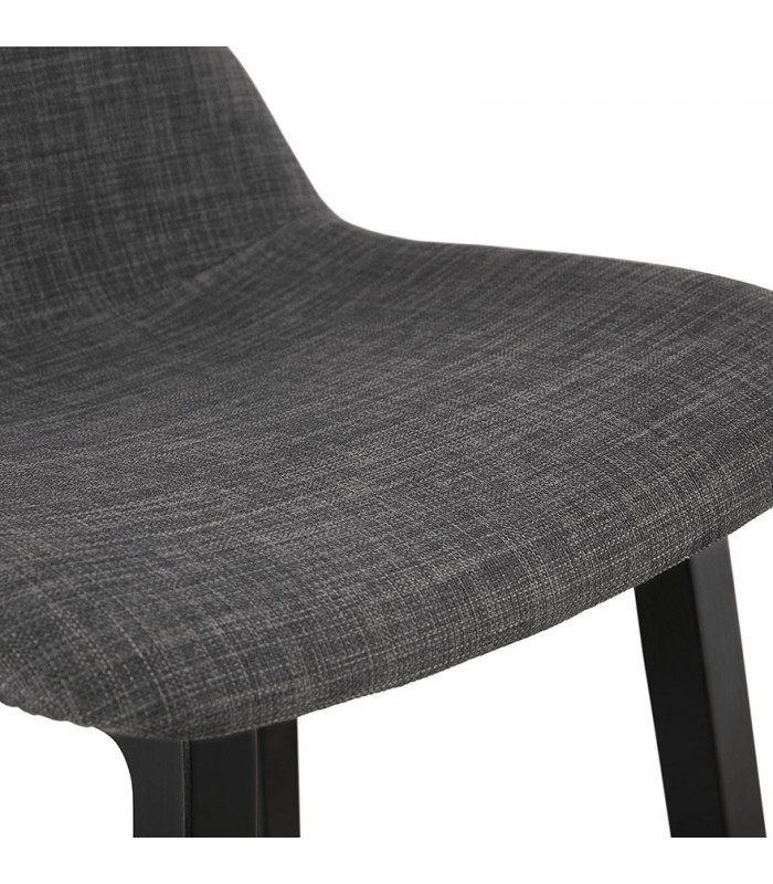 Tabouret de bar design gris foncé en tissu et bois Parkman Mini