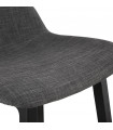 Tabouret de bar design gris foncé en tissu et bois Parkman Mini