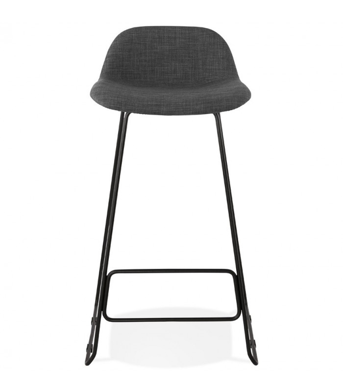 Tabouret de bar design gris foncé en tissu et métal Pineapple