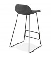 Tabouret de bar design gris foncé en tissu et métal Pineapple