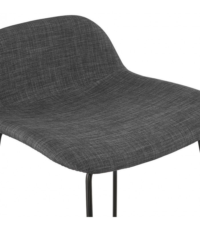Tabouret de bar design gris foncé en tissu et métal Pineapple