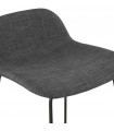 Tabouret de bar design gris foncé en tissu et métal Pineapple