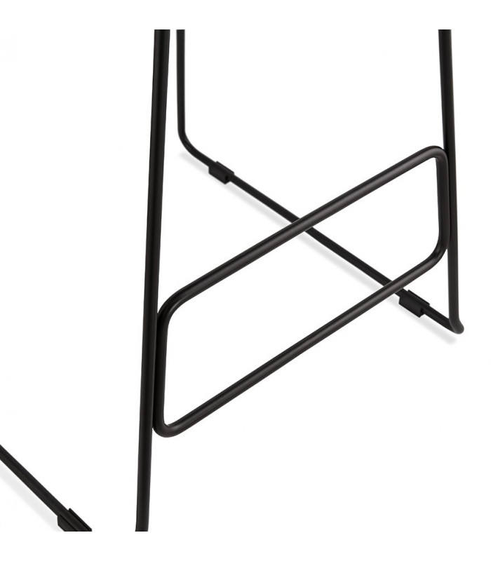 Tabouret de bar design gris foncé en tissu et métal Pineapple