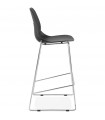 Tabouret de bar design noir en plastique et métal Reman